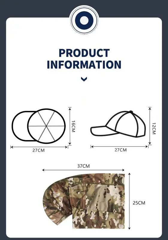 Tactical Balaclava Baseball Caps Full Face Mask Set Men Summer Snapback Sun Hat Outdoor Hunting Camouflage Balaclava - Image 3