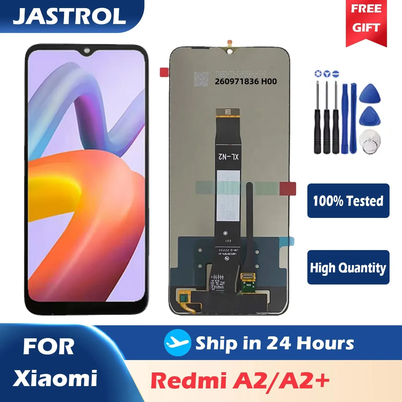 

6.52" IPS LCD For Xiaomi Redmi A2 A2+ A2 Plus Touch Screen Digitizer Assembly 23028RN4DG 23028RNCAG Replacement Parts With Frame