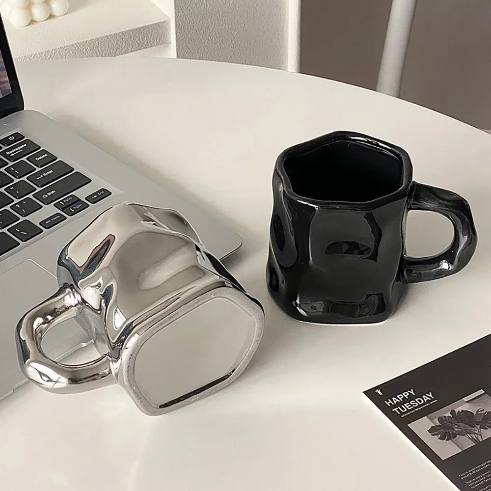Simple Personality Ceramic Drinking Cup Glossy Afternoon Tea High-Value Milk Coffee Mug Cups Breakfast Home Decoration Supplies