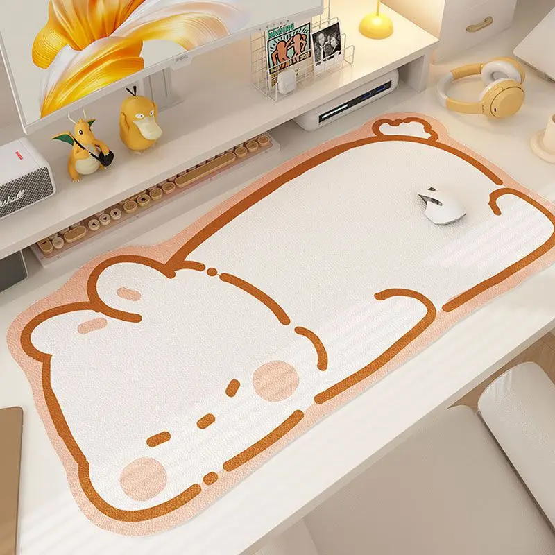 Cute animal office mouse pad, diatomaceous earth anti slip computer desk pad, scratch resistant and wear-resistant desk pad