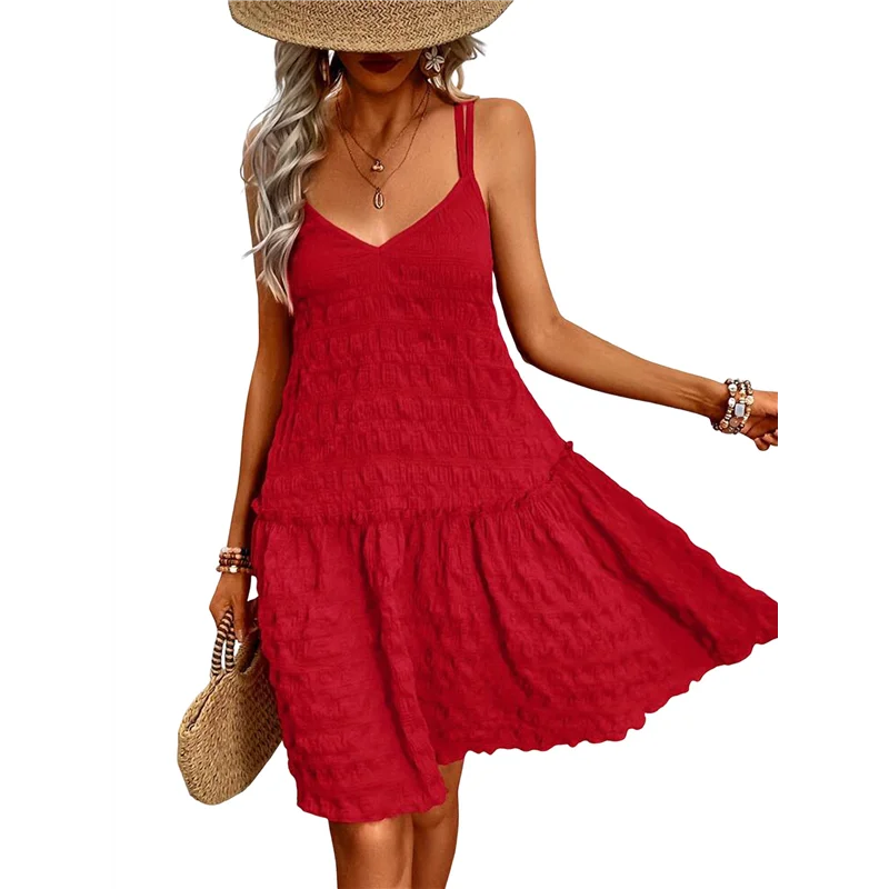 ABRT-Women's Sundress Smock Mini Dress Sleeveless Swing A Line Short Dresses Casual Cute Summer Dresses