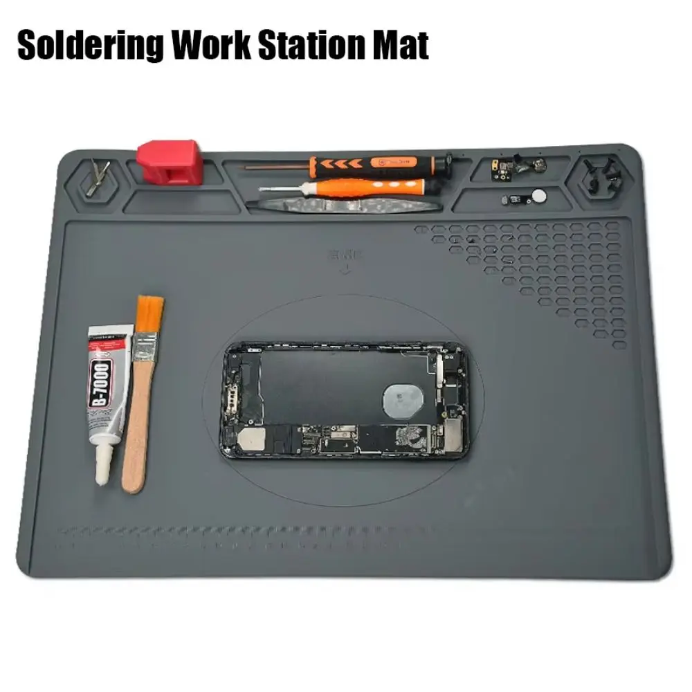 Heat Insulation Soldering Mat Heat-resistant Magnetic Repair Pad Silicone Anti-Static Soldering Work Station Mat
