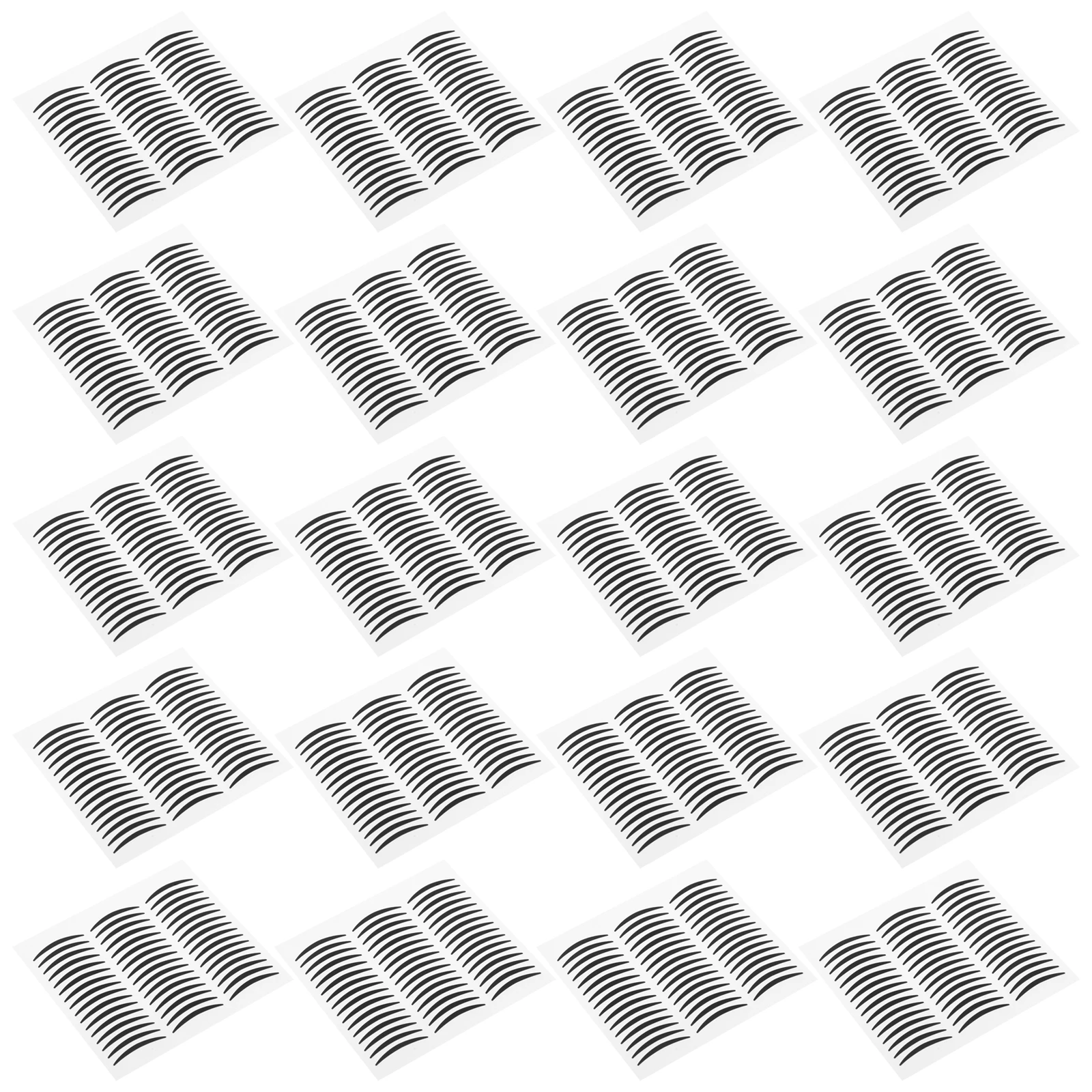 20 ورقة سوداء مزدوجة الجفن كحل ملصقات مؤقتة سموكي العين ماكياج الشريط ورقة لاصقة طويلة الأمد العين رافع ملصقات