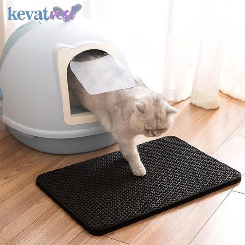 

Waterproof Cat Litter Mat EVA Cat Litter Trapping Double Layer Pet Litter Box Mat for Cats Non Slip Cat Mat Cat Accessories