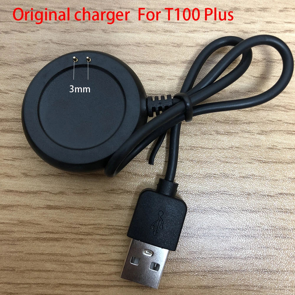 Original 3mm 4mm Charger For Smart Watch T500 X6 I7 T100 Plus X8 T900 I8 Pro Max SmartWatch USB 2 Pin Watch Power Charger Cable