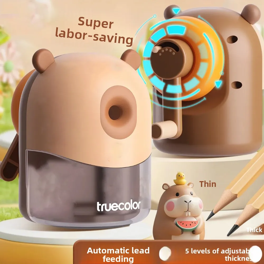 Ręczne temperówki do ołówków w kształcie kapibary, panda, z pojedynczym otworem, kreskówkowe temperówki, urocze narzędzie do temperowania ołówków dla dzieci.