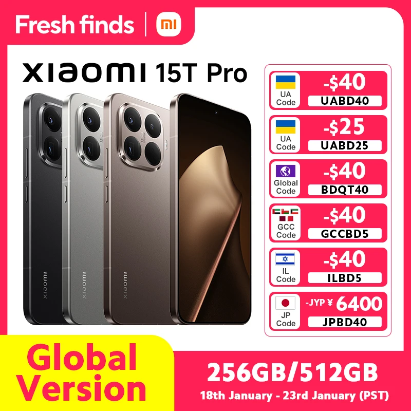 Глобальная версия Xiaomi 15T Pro MediaTek Dimensity 9400+ Процессор Смартфон 6,83" 144 Гц Дисплей 50 Мп Тройная камера 5500 мАч 90 Вт