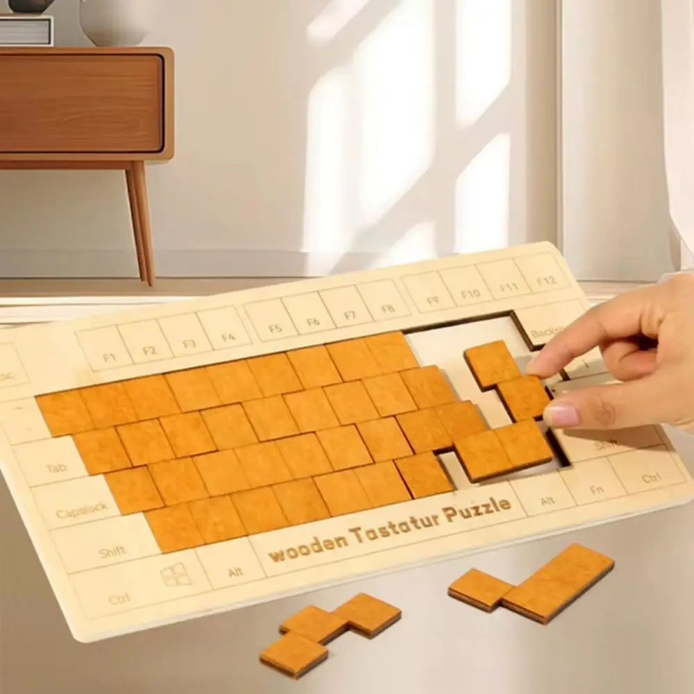 

IQ Game Keyboard Puzzle Game Family Fun Montessori 3D Hand-eye Coordination Jigsaws Wooden Entertainment