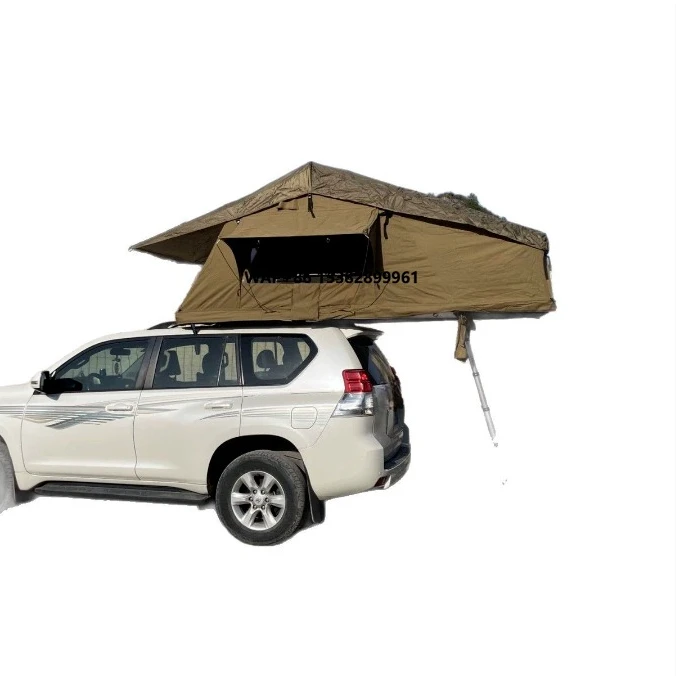 Wholesale Modern Style 4x4 Canvas Roof Tent Cover with Three-Fold Aluminum Pole Waterproof Rooftop Accessory Pack
