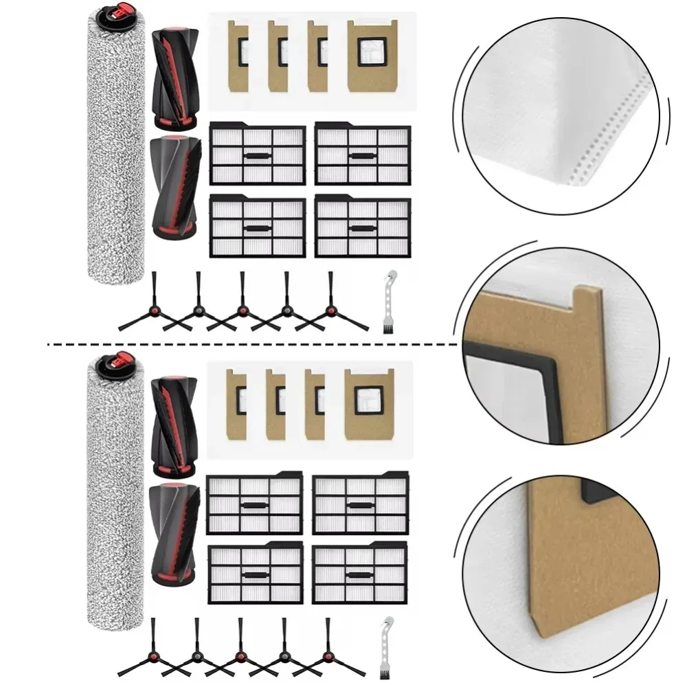 Roller Brush Rolling Mop Filters Dust Bags Si Brushes Replacement For Eufy E28 For Omni / E25 For Omni Robot Vacuum Parts