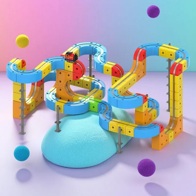 Elektryczny pociąg magnetyczny o dużej prędkości, do samodzielnego montażu, z elementami magnetycznymi, niespodzianka dla dzieci na prezenty świąteczne.