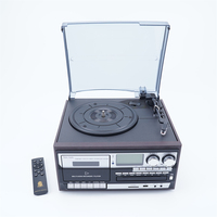 Vintage All in One Vinyl Turntable Player Radio AM FM Record Player 3 Speed Turntable With Built-in Stereo Speakers Bluetooth