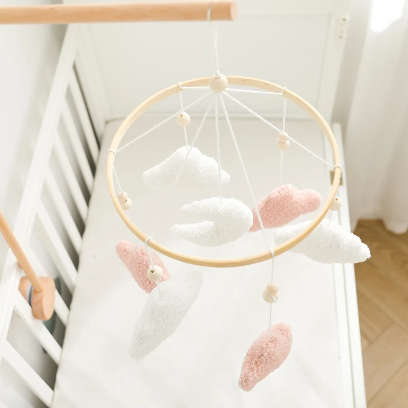 Baby Krippe Mobile Rassel Spielzeug Für 0-12 Monate Cartoon Filz Wald Tier Bett Glocke Hängen Holz Halterung Mobile newbaby Rassel Spielzeug – Detail 24
