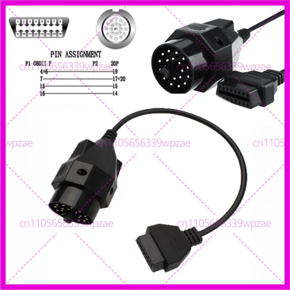 

2 шт. для BMW 20-контактный разъем OBD2 16-контактный соединительный кабель OBD OBD2 адаптерный кабель для BMW e36 e39 X5 Z3 сканирующий инструмент кабель