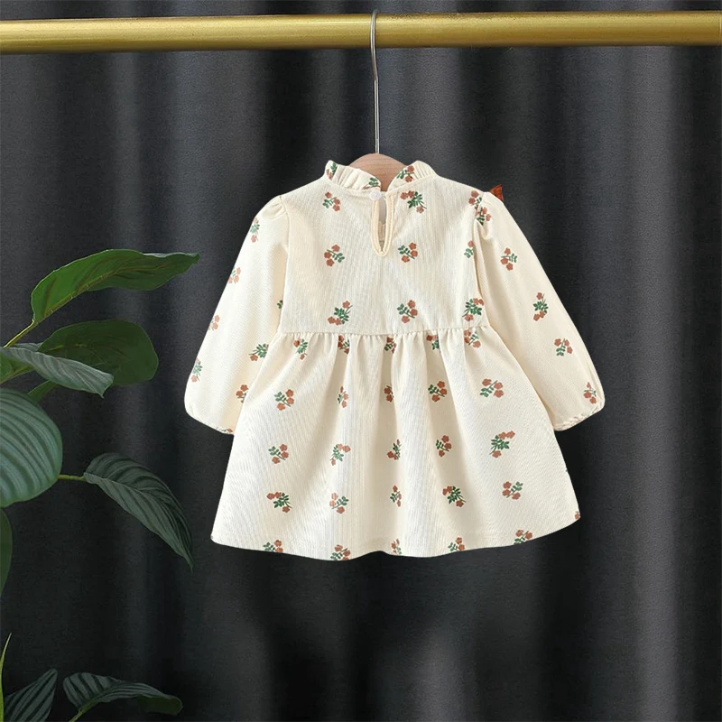 ملابس طفلة الربيع والخريف سترة جلدية جديدة التصحيح تنورة طفلة مطبوعة تنورة طويلة الأكمام عادية #3