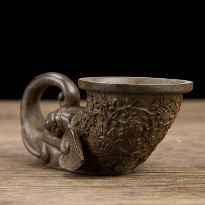 Antique Miscellaneous Collection Palace Imperial Use Eternal Auspicious Animal Head Wine Cup Home Decoration Ornament