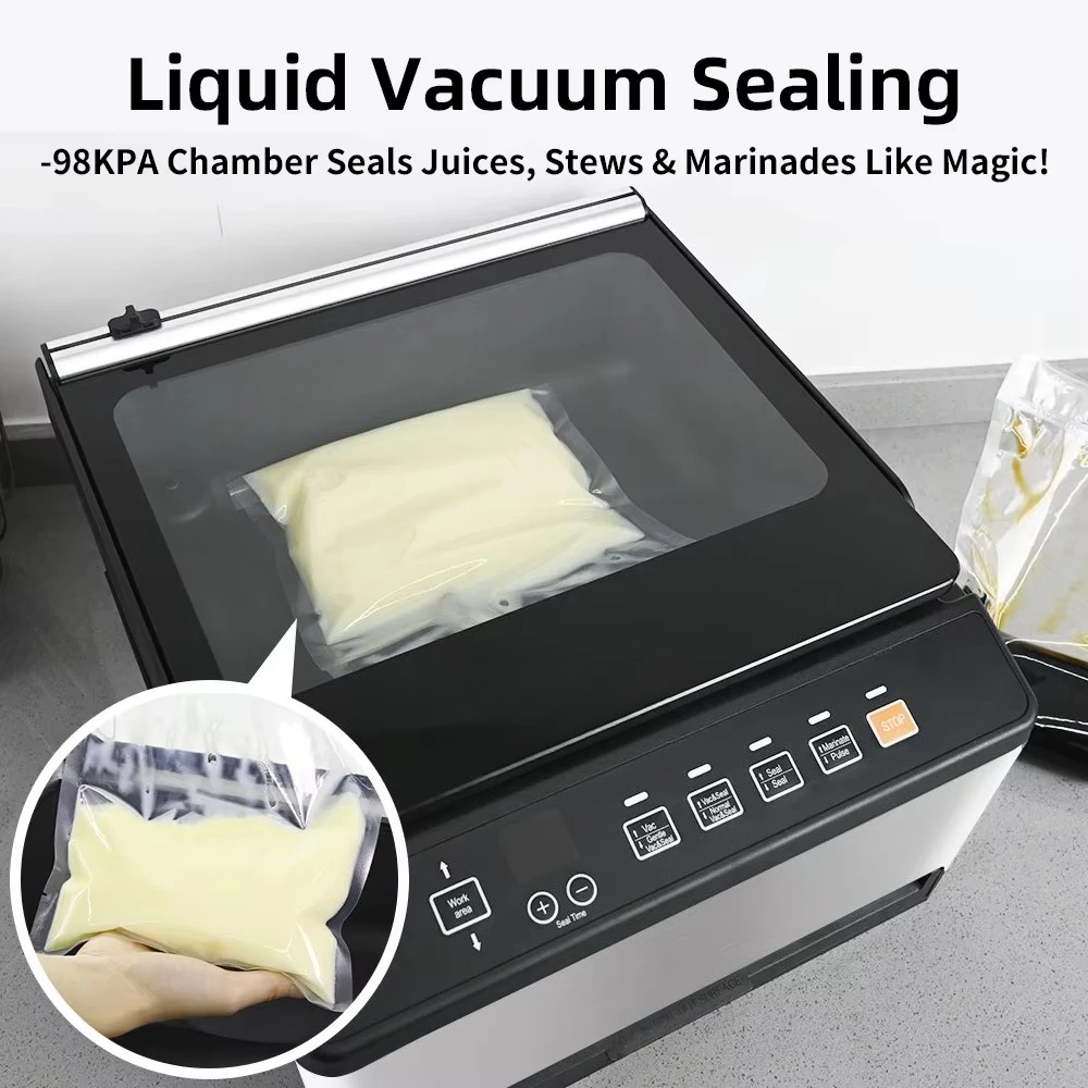 Factory Best-Seller2-In-1 Desktop Food Vacuum Sealing Machine 98kpa vacuum sealing, double sealing, pickling and external vacuum