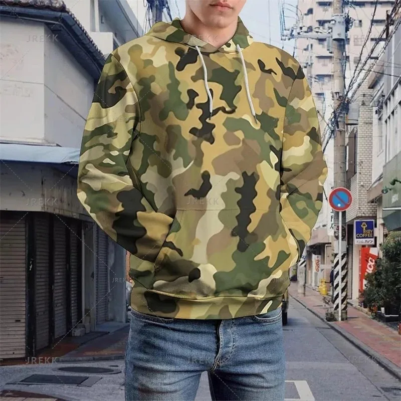 Harajuku ثلاثية الأبعاد الطباعة التمويه أنماط هوديس كامو أنماط الجرافيك قمصان سويت شيرت بقلنسوة الشارع الشهير البلوفرات هوديي