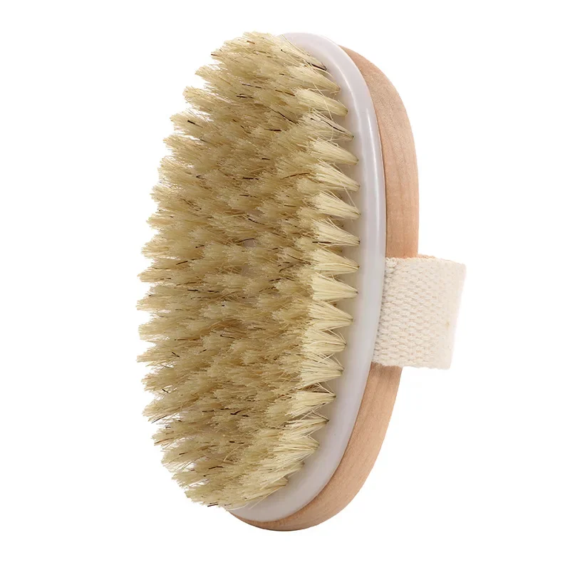 Wooden Detachable Long Handle Shower Body Brush Bathing Massage Back Body Exfoliating Brushes Bathroom Wash Brush Bath Tools 1Pc