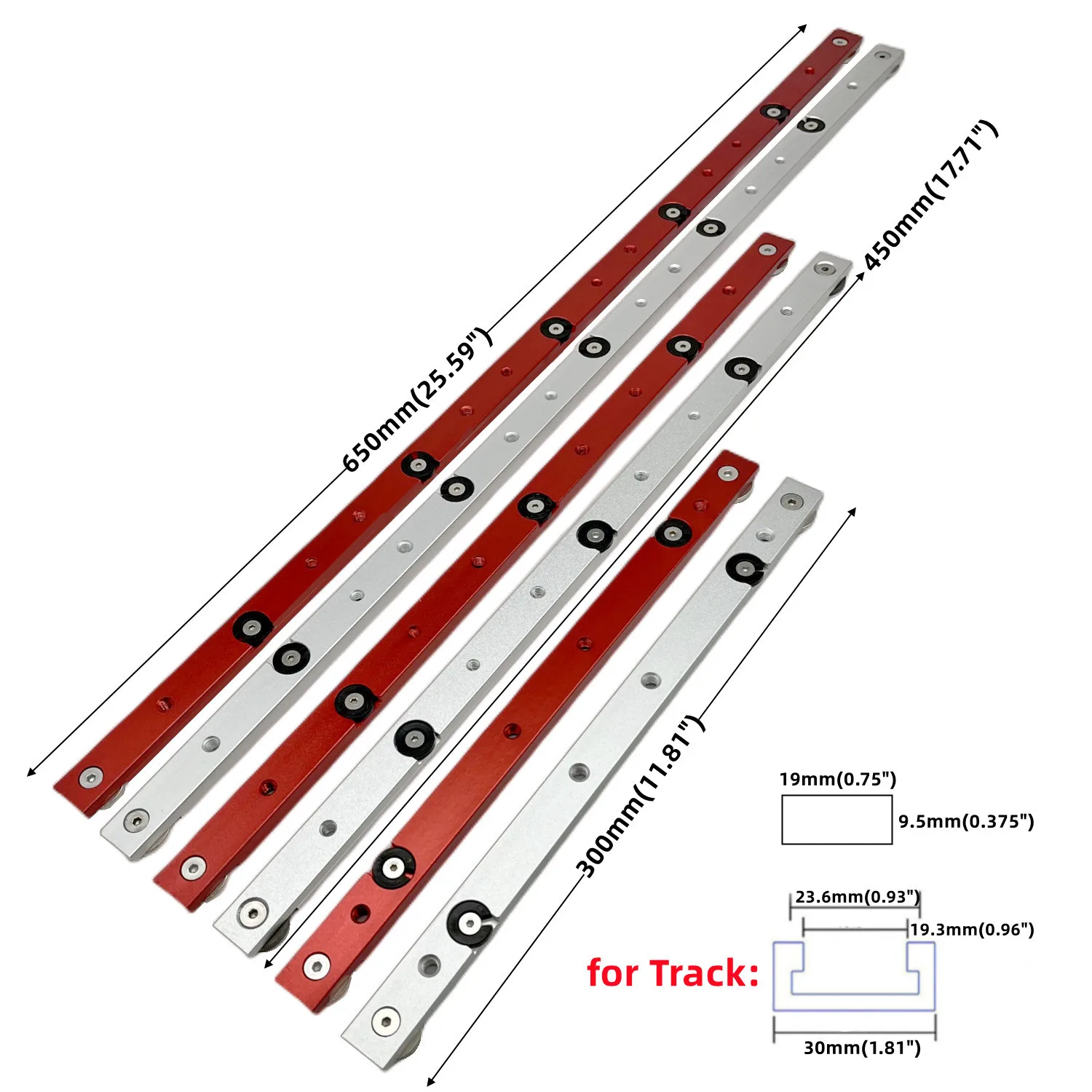 

300/400/500MM Aluminium Alloy T Track Woodworking Slot Miter Tracks Jig Fixture for Router Table Bandsaws Woodworking DIY Tools