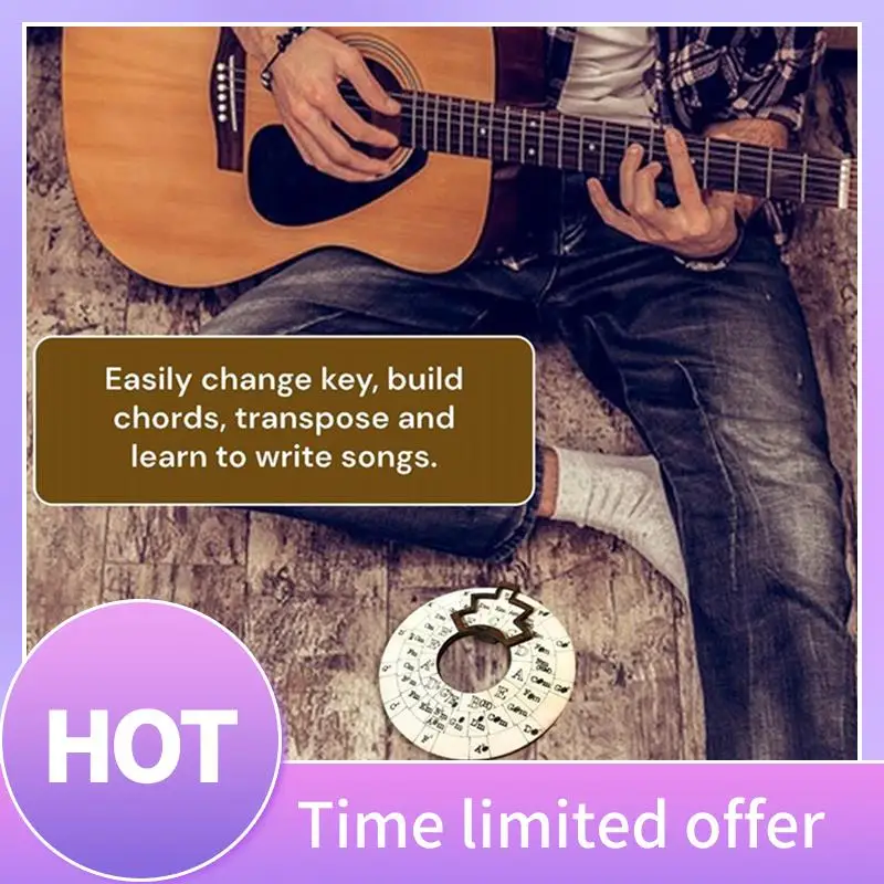 

ABXI 3 шт., круг пятого колеса, инструмент для обучения гитаре, круг, деревянное колесо, деревянный инструмент для мелодии