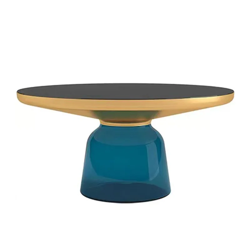 

coffee table round modern simple light luxury creative tempered glass home living room child and mother coffee table