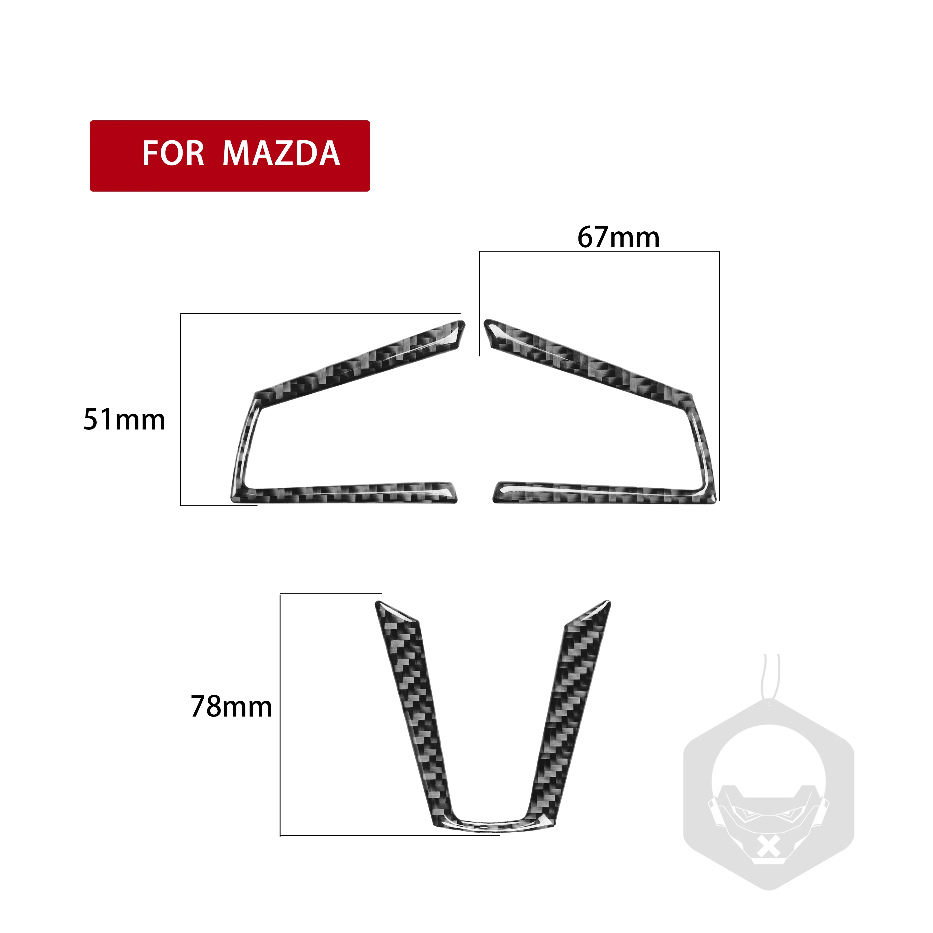 Carbon Fiber Steering Wheel Panel Cover Trim Sticker Decoration Car Interior Accessories Modification For Mazda MX5 ND 2016—2020