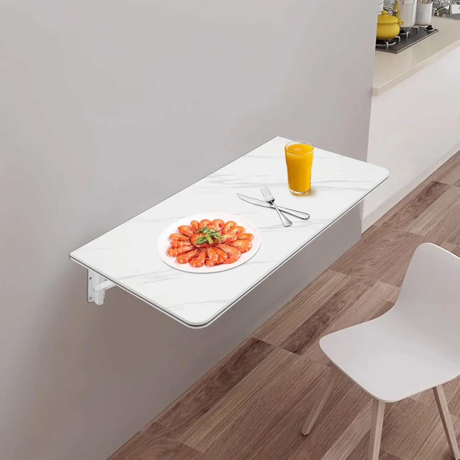 80x40cm Folding Wall Desk,Wall Mounted Folding Table for Kitchen, Room, Living Room,Load Capacity 30 kg / 66 lbs