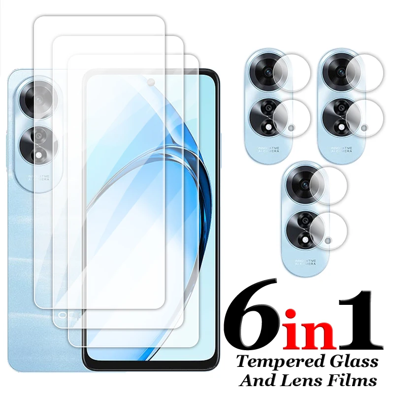 

For OPPO A60 Glass 6.67 inch Transparent Full Glue Screen Protector For OPPO A60 4G Tempered Glass For OPPO A60 Lens Film