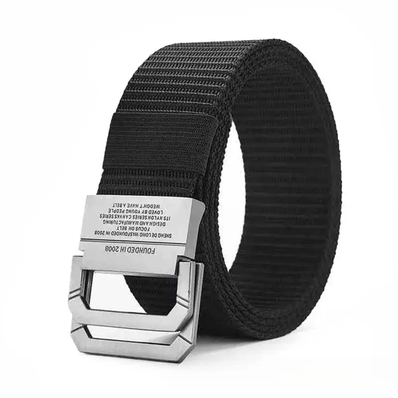 حزام جينز بتصميم بسيط على الموضة للرجال حزام رياضي عسكري من نسيج النايلون حزام خصر كاجوال من القماش اليومي paski