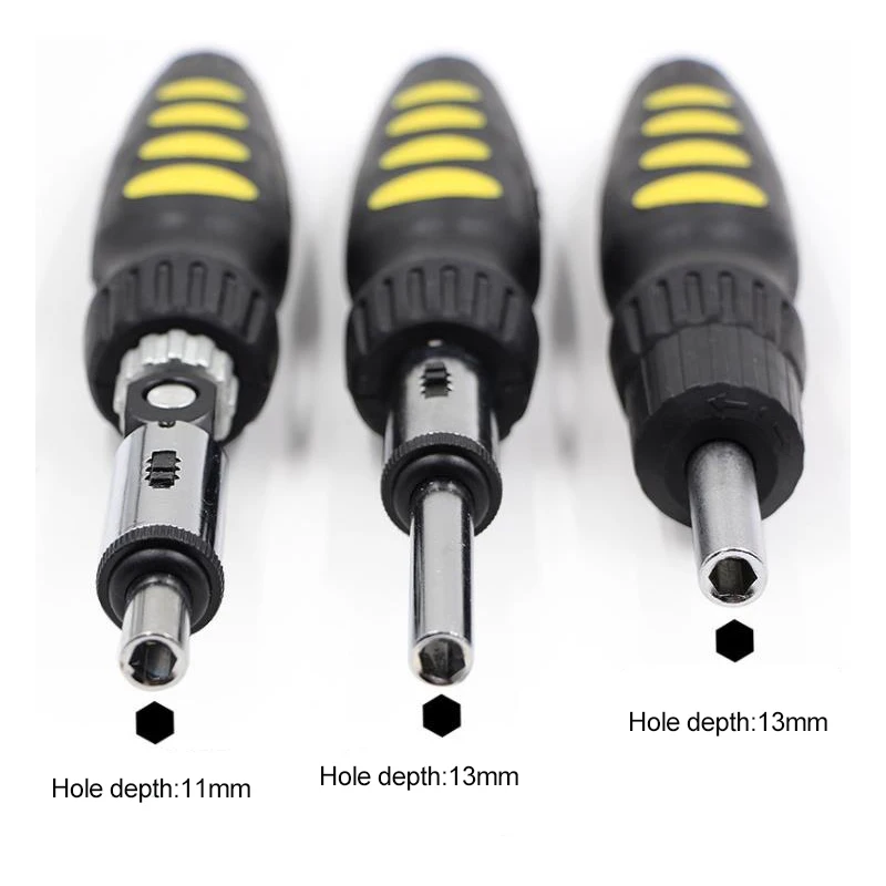 Extra Long Ratchet Screwdriver Handle 1/4 Inch 6.35 mm Multi‑function Direction Adjustable Driver Hand Repair Tool