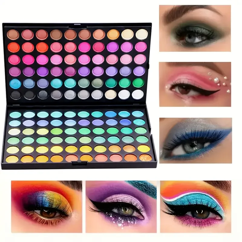 120 Color Eyeshadow Palette with Matte and Shimmer Effects Nude Warm Tones for Parties, Events and Professional Makeup Artistry