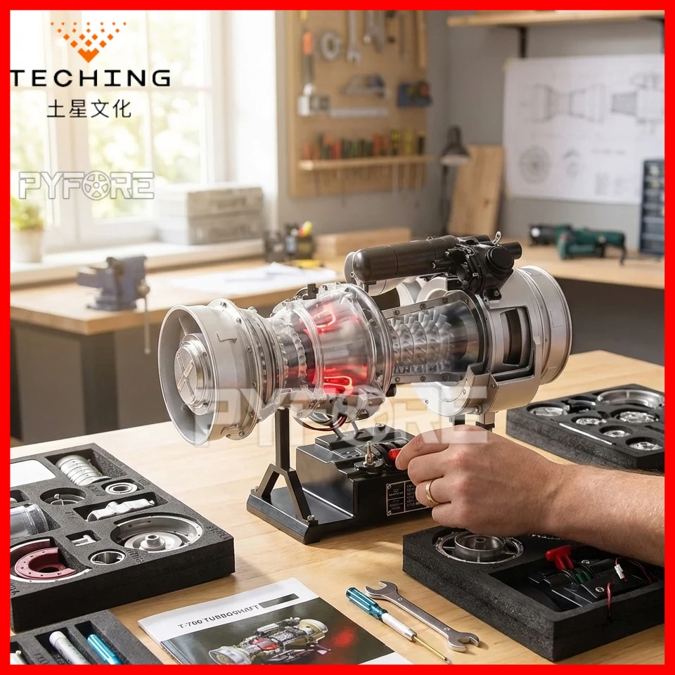 

TECHING T-700 Turboshaft Engine Model Assembly Kit Electric Simulation Mechanical Machinery Science Experiment Toys Gift for Men