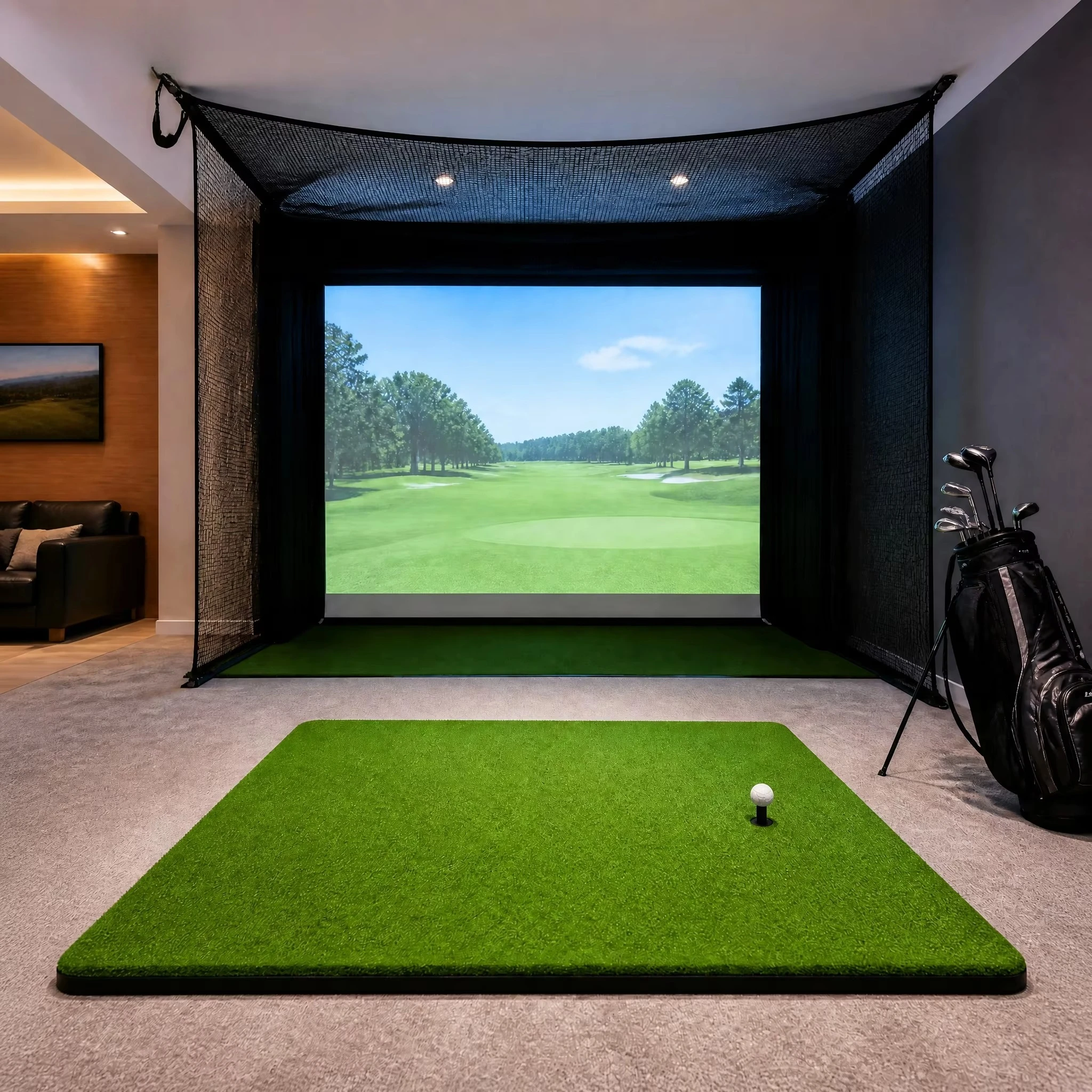 Wholesale 3D Golf Mat 4-Layer Nylon Turf Hitting Mat with 3D Spring Layer Wrist Protection Indoor Outdoor Simulator