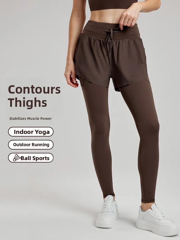 Pantaloni da yoga a vita alta da donna Fitn Sport Bot Seta di ghiaccio Traspirante Dimagrante Vita alta Sollevamento del sedere