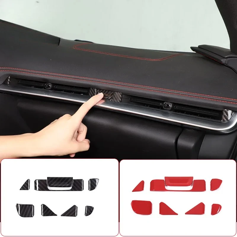 abs-カーボンファイバー-レッドシボレーコルベット-c8-z51-z06-2020-2023-車のエアコンベント装飾ステッカー車のアクセサリー