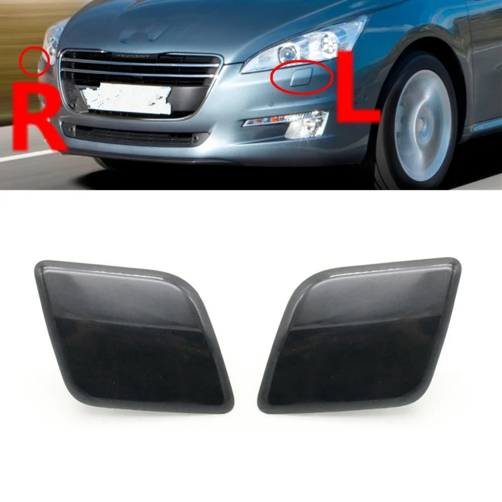 Unpainted Front Bumper Headlamp Cleaning Cap Headlight Nozzle Washer Spray Cover For Peugeot 508 2010 2011 2012 2013 2014