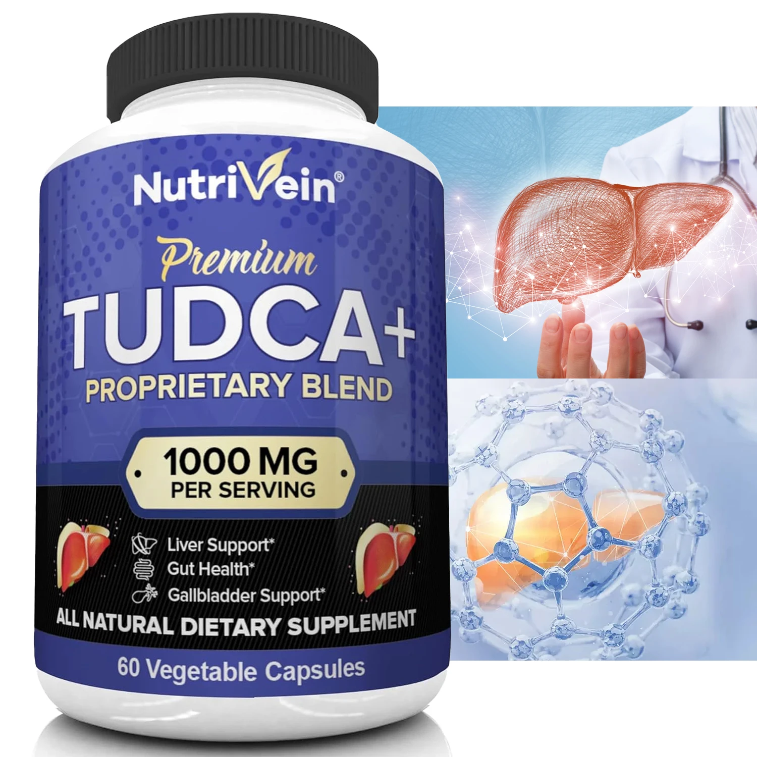 TUDCA + Milk Thistle Supplement - Helps Maintain Liver & Gallbladder Health, Promotes Metabolism, and Improves Cleansing Ability