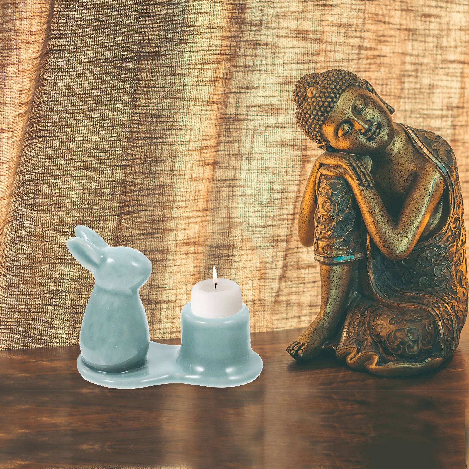 

Desktop Candlestick Holder Candleholder Decorations Ornament Bunny Tealight Holders Ceramic Decorative