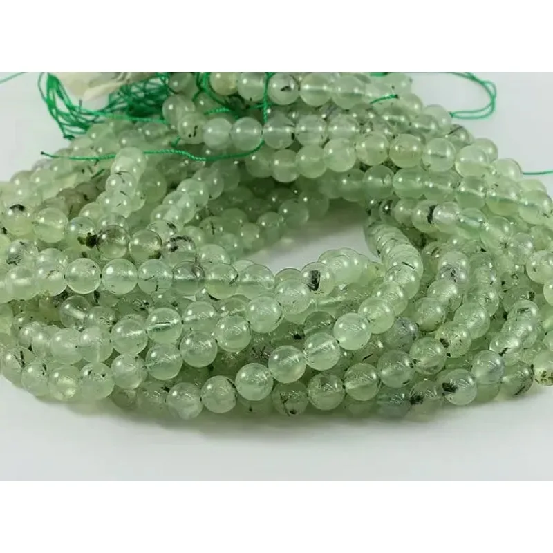 High Quality Premium Natural Prehnite Stone Beads - 6mm DIY Loose Beads for Jewelry Making, 15