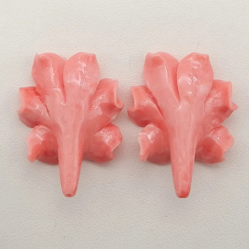 Pink Conch Shell Carved Flowers Earrings, Loose Gemstone for Jewelry Making, Gift for Her