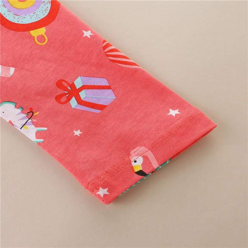 2-7T عيد الميلاد الأميرة الفتيات فساتين طويلة الأكمام الخريف الربيع القطن ملابس الطفل الأشجار الهدايا طفل زي #4