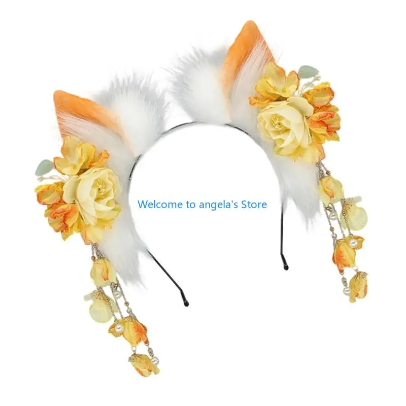 애니메이션 패션 탄성 디자인에 대 한 X4YC 봉 제 동물 귀 Hairband 무대 공연 의상 파티에 대 한 편안한 모자를 쓰고 있죠