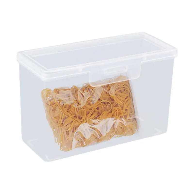 Business Card Container With Lid Clear Rectangular Business Card Box For Desktop Storage Organizer With Safety Buckle For Screw