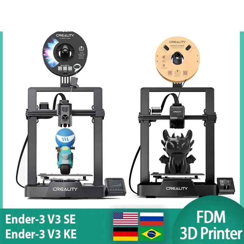 Top Ender 3 V3 KE /Ender 3 V3 SE Upgraded Sprite Direct Drive Extruder Speed X-axis Linear Rail Auto Leveling 3D Printer