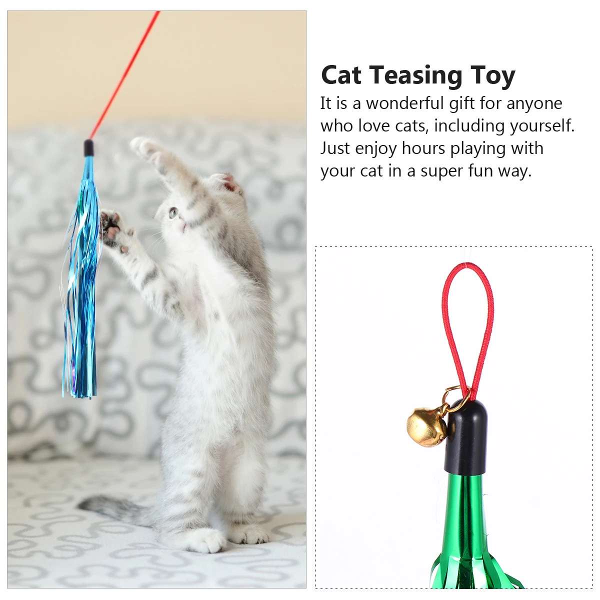 

10pcs Teaser Replacement Refills Durable Eco- Tassles Interactive Cat Wand For Cat Supplies Teasing