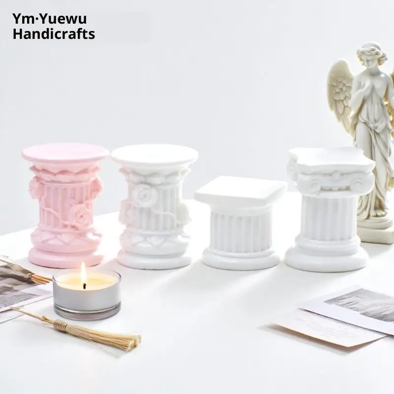 Figurine Sculpture Roman Pillar Greek Column - Indoor Home Decor & Stand for Candlesticks