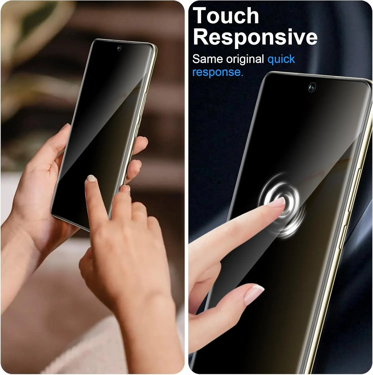 3D Curved Pivacy Tempered Glass Anti-Spy Screen Protector Film Camera Lens for Reallme 16 Pro Plus RMX5131--(No Fingerprint)
