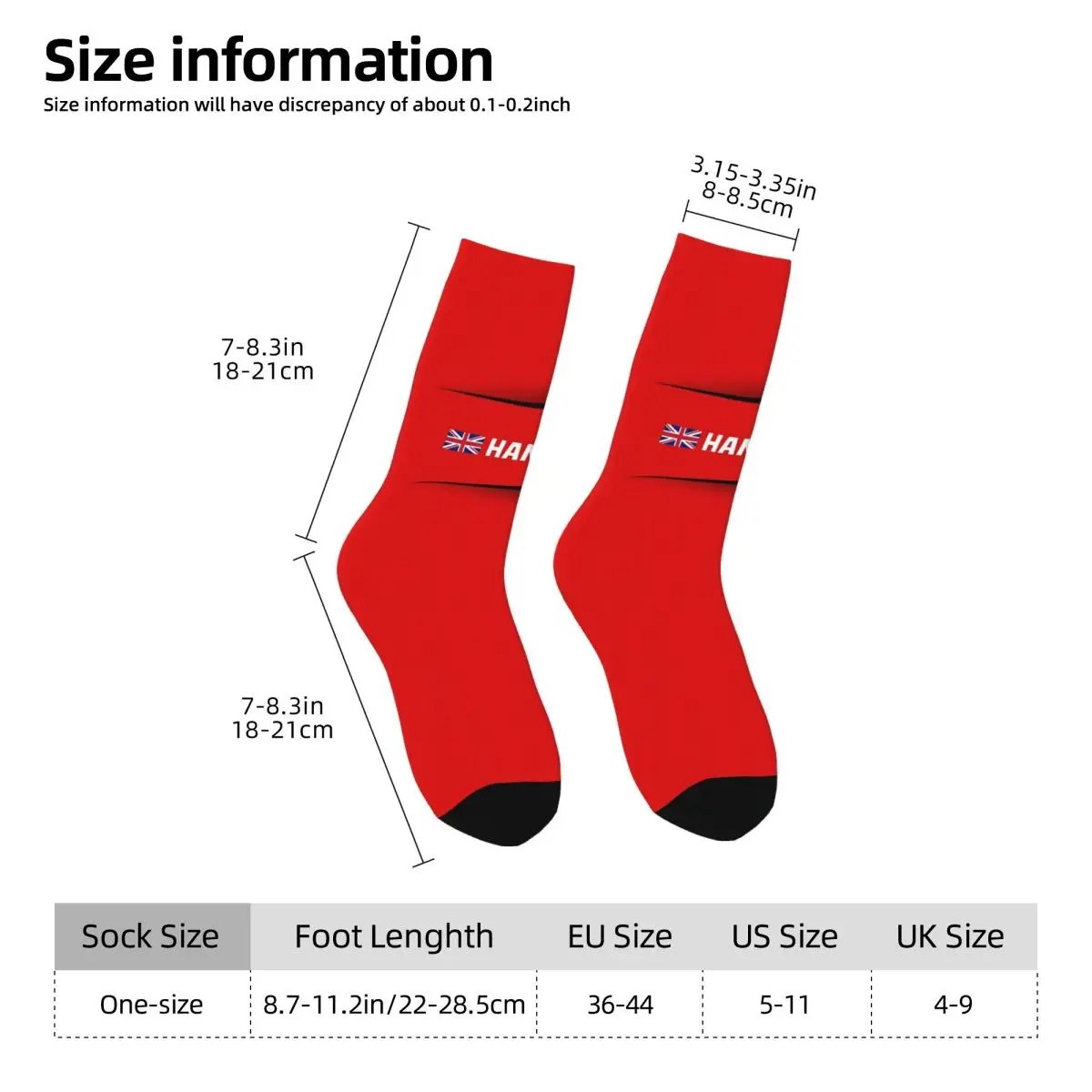 F1 2025 - #44 Hamilton Socks Harajuku Super Soft Stockings All Season Long Socks Accessories for Man\'s Woman\'s Gifts
