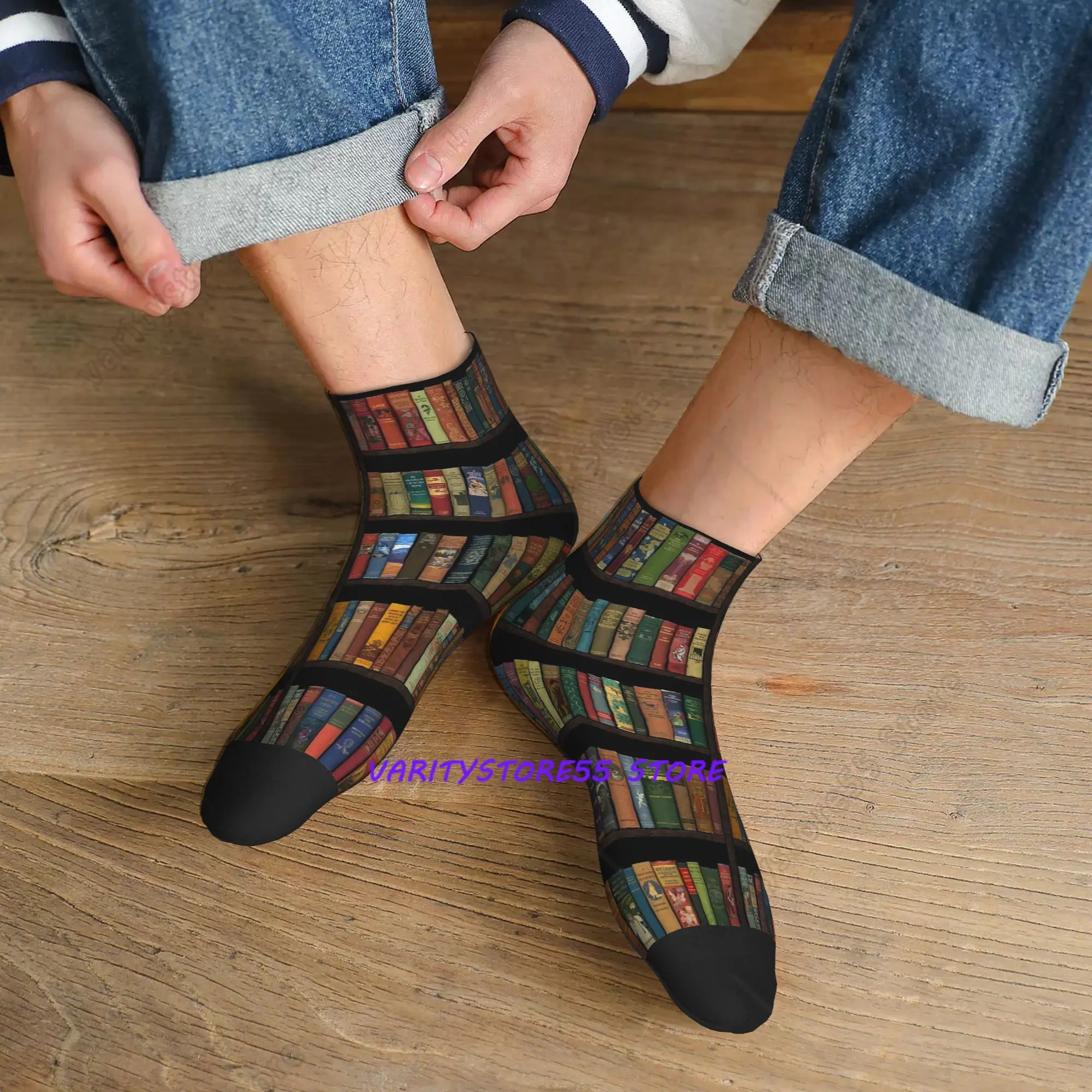 

Education Library Book Socks Harajuku High Quality Stockings All Season Socks Accessories for Unisex Christmas Gifts
